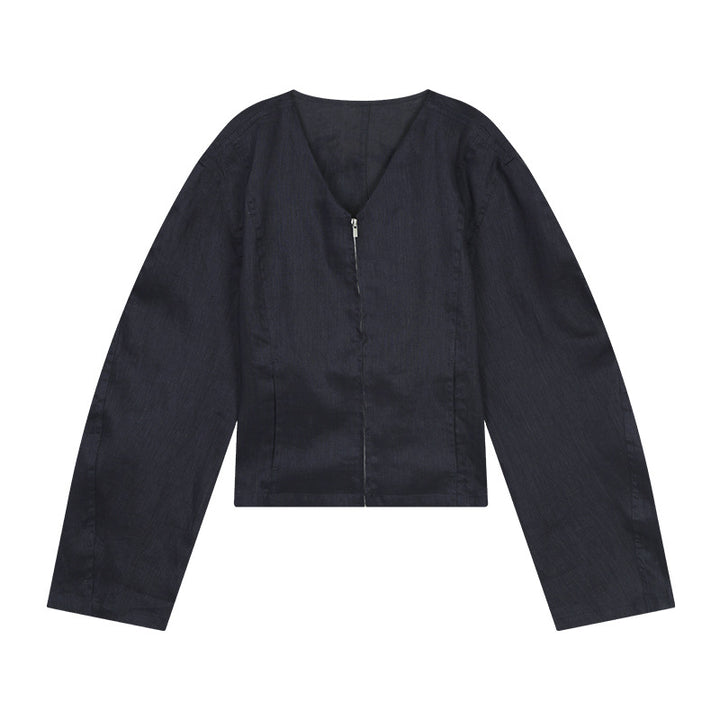 Damer cropped blazer med raffineret V-udskæring og skjult lynlås Stilla