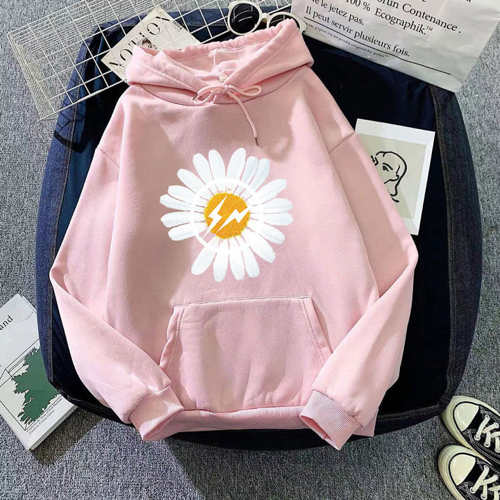 Dame hoodie med blomsterdesign Skovae