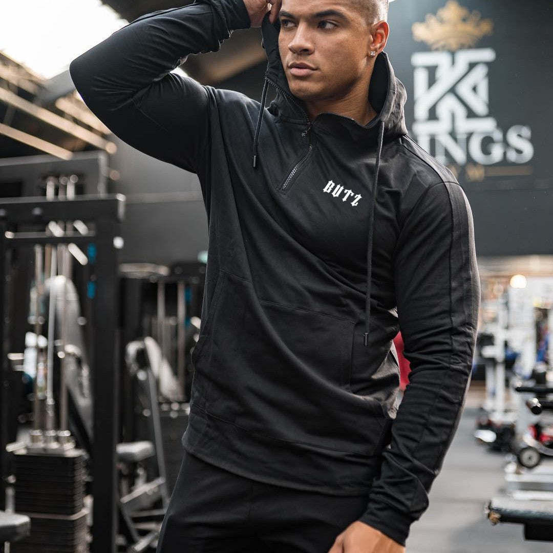 Herrer Sporty Hættetrøje med Zip og Kængurutaske Stilla