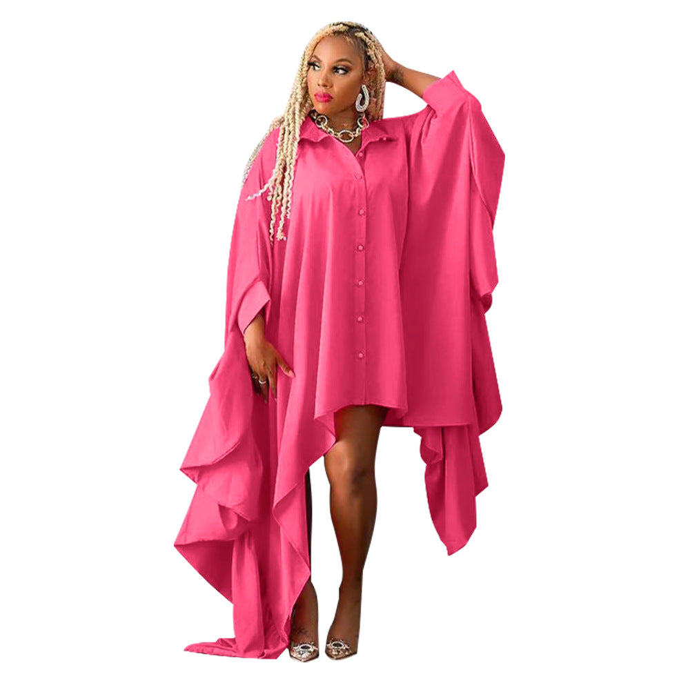 Dame Kimono med asymmetrisk kant og flydende flæser Stilla