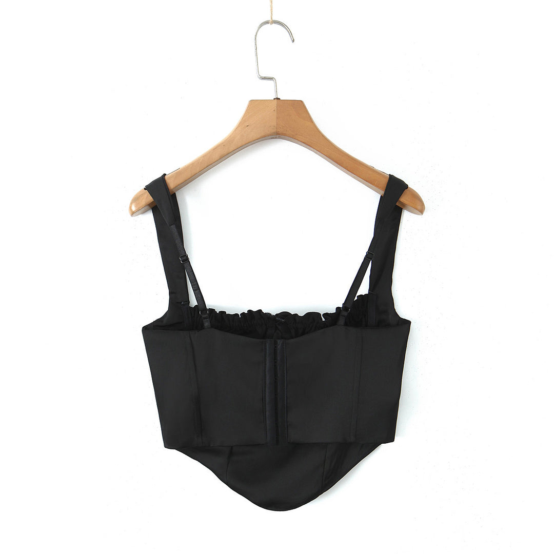 Dame Corsage-top med justerbare stropper og elegant ruffles design Stilla