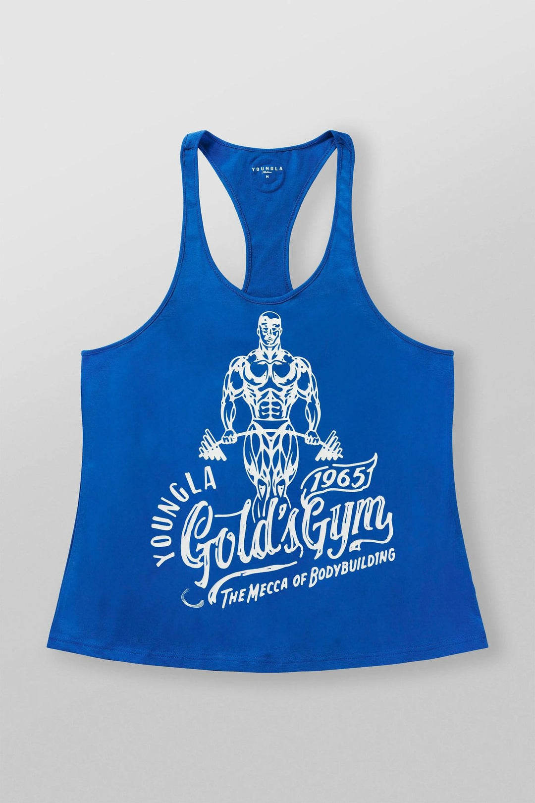 Herrer nan atletisk Stringer Tanktop rygfri snit med kontrastpiping og kraftsportmotiv Skovae