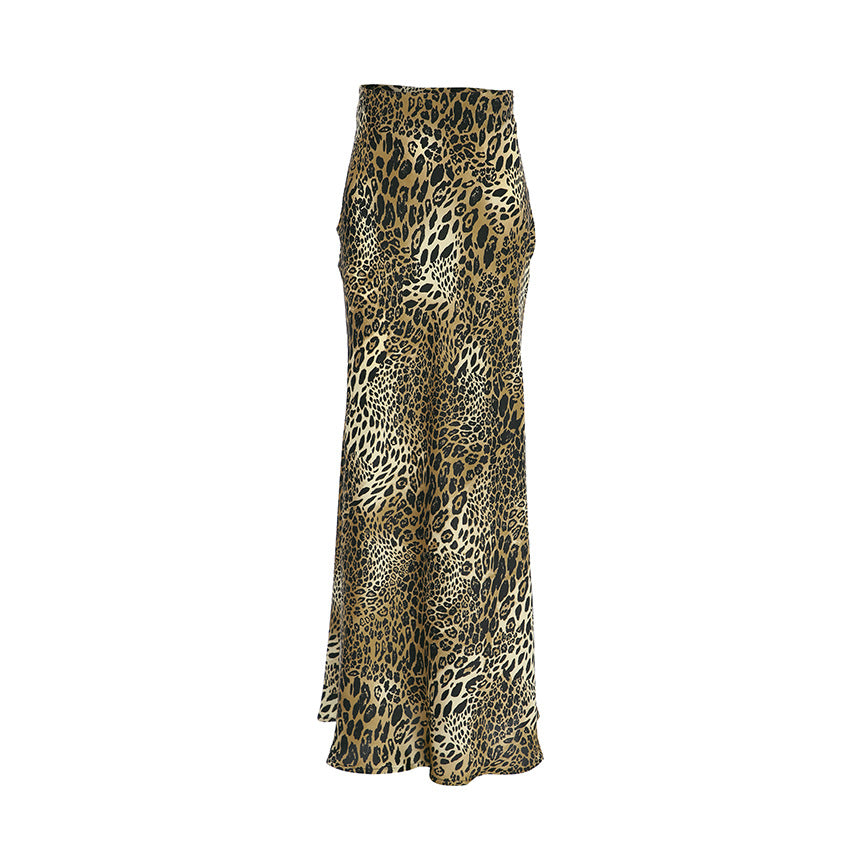 Damer Maxikjole med elegant leopardmønster og høj slids Stilla