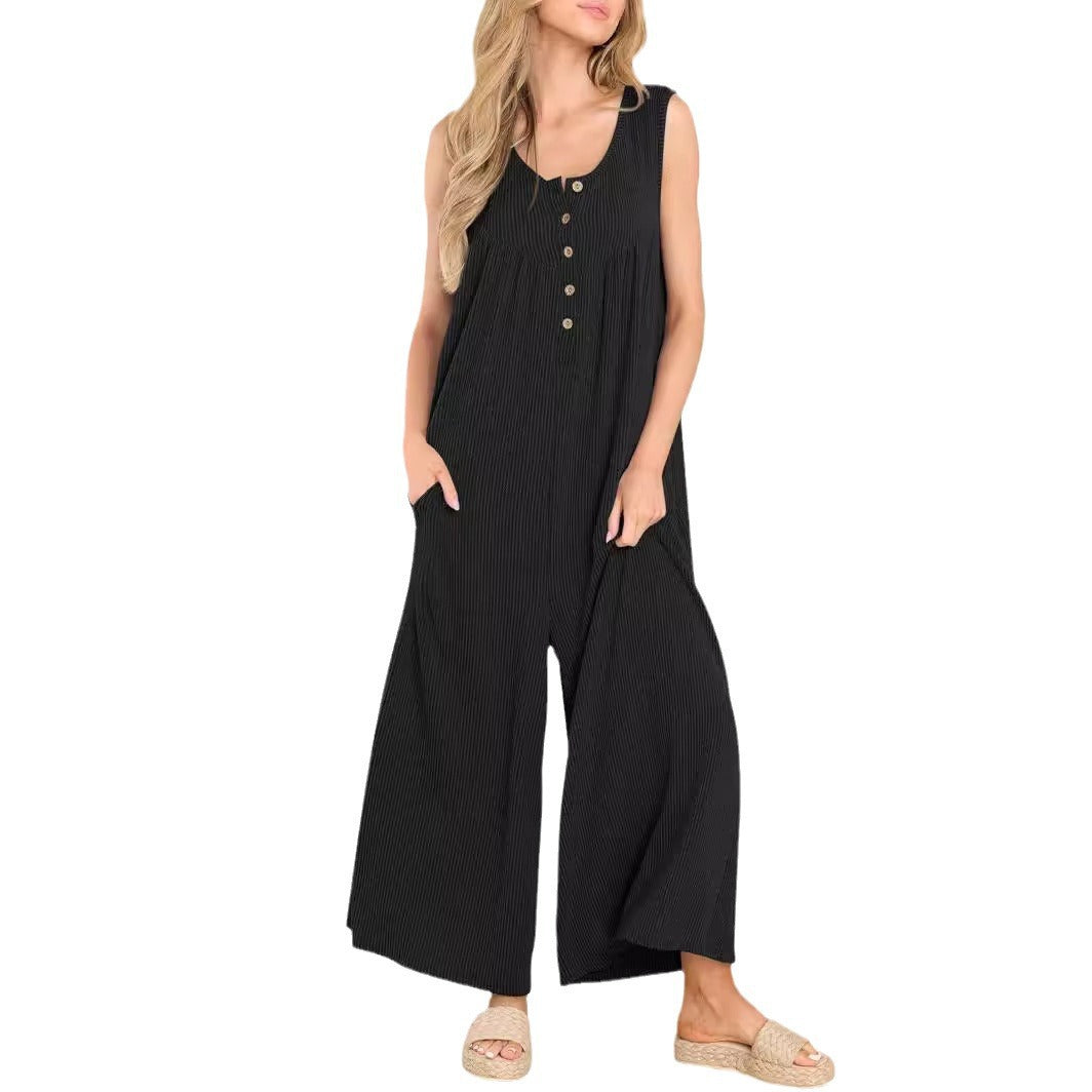 Dame Let Stribet Overall Stilla
