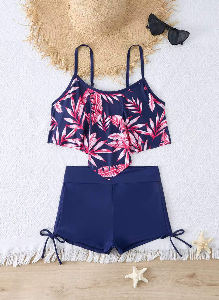 Dame sportstop i boho-stil med blomstermønster Stilla
