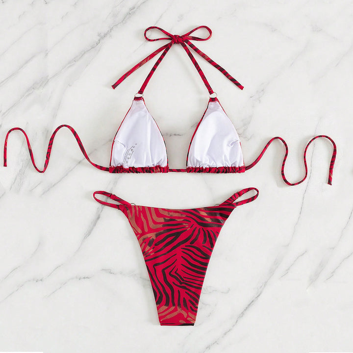 Dame Triangel-Bikini med trendy dyretryk Skovae