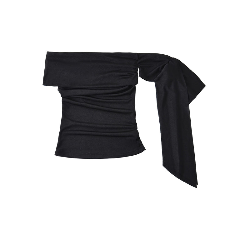 Dame Off-Shoulder Top med raffinerede draperingsdetaljer og elegant snit Stilla