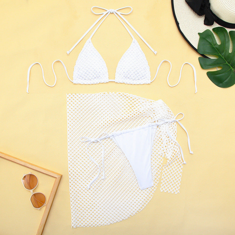 Dame Triangel-Bikini med raffineret netdesign og passende omslagsshort Stilla