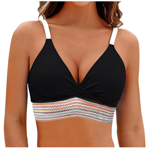 Dame Wickel-Bikini-top med moderne mønster Skovae