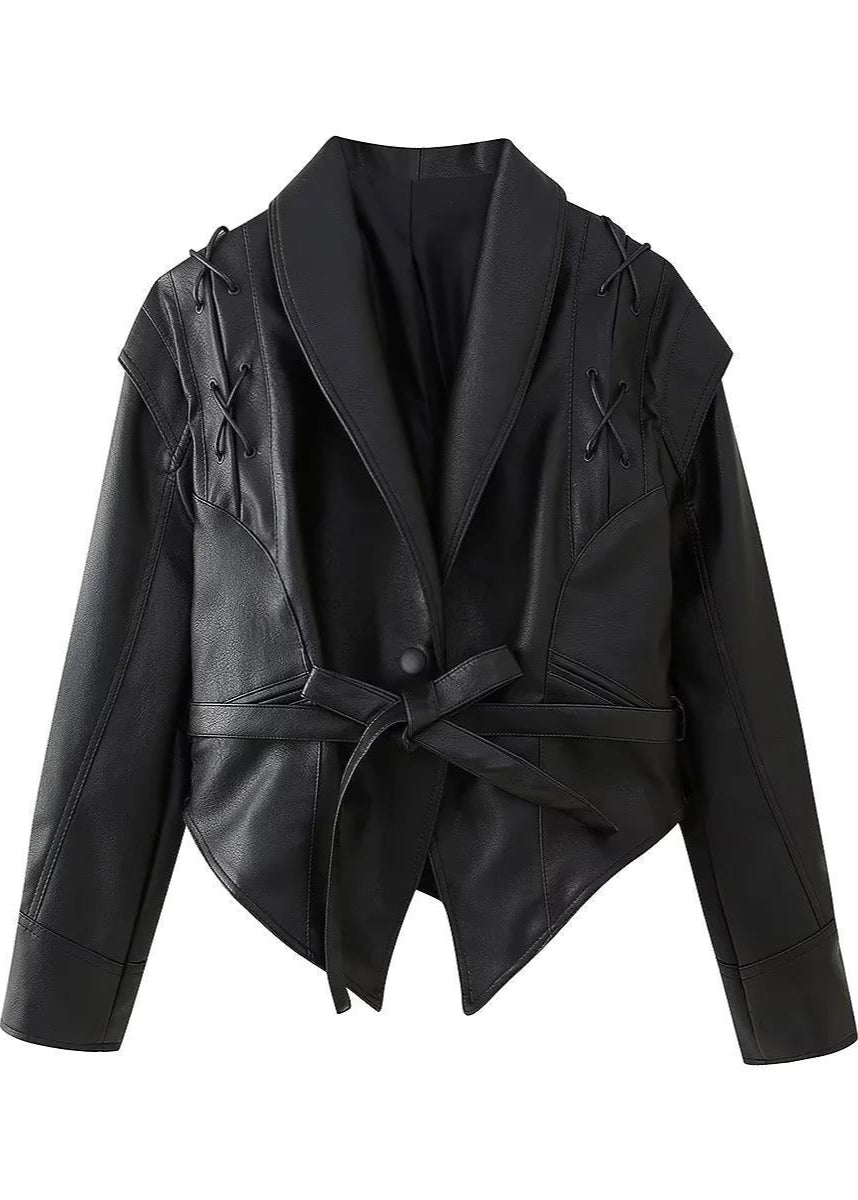 Stilla | Snørebåndsoptik Kunstlæder Blazer