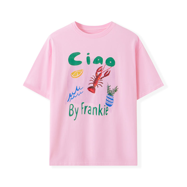 Dame T-shirt med kunstnerisk motiv i vintage-stil Skovae