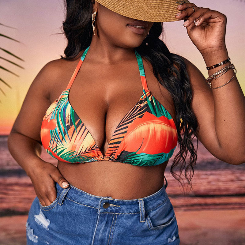 Dame triangel-bikini med blomstret design Skovae
