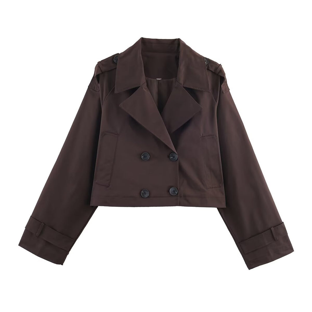 Dame mode cropped trenchjakke Stilla