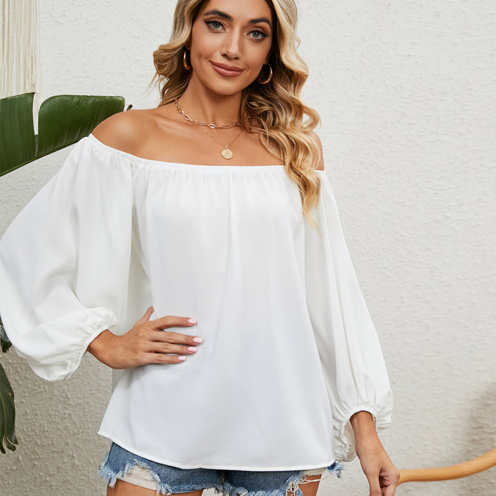 Dame Off-Shoulder Bluse med Puffærmer Stilla