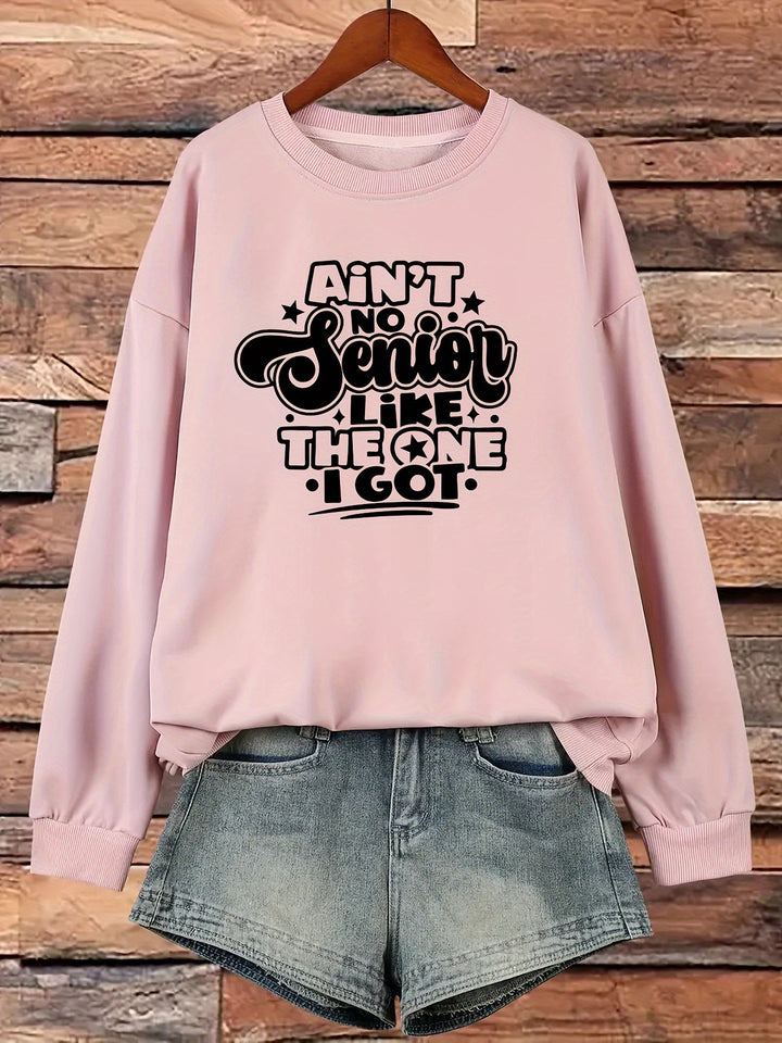 Kvinders sweatshirts med afslappet slogan-design Stilla