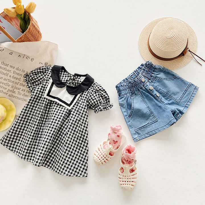 Pige Denim Højhåndet Fritids Shorts Stilla