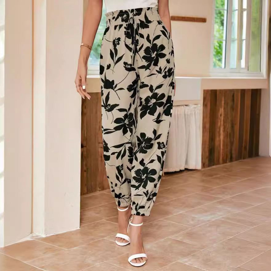 Kvinders trendy blomsterprint bukser Stilla