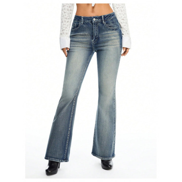 Dame Bootcut Jeans med dekorerede lommer Skovae