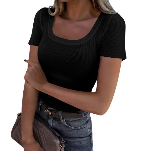 Dame Langærmet Rib-T-shirt med elegant Bådudskæring Skovae