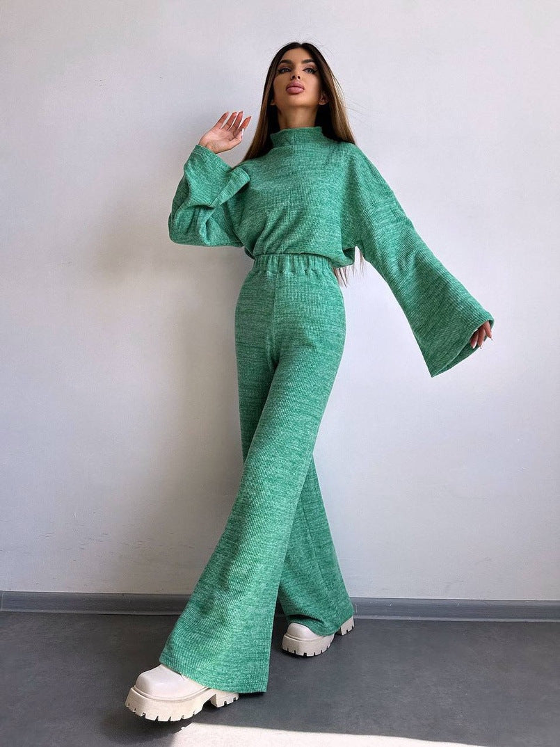 Kvinders loungewear sæt med løs pasform og moderne rib-design