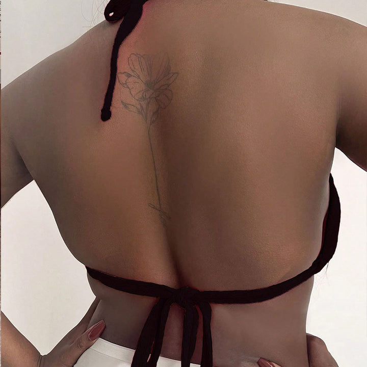 Dame triangel-bikini-top med dyb v-udskæring Skovae