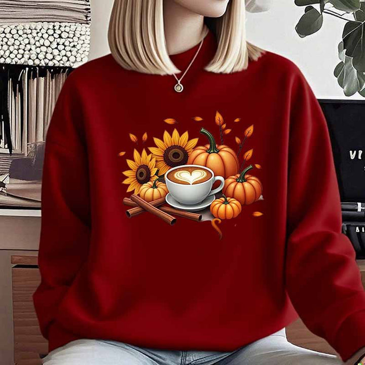 Dame sweatshirt med efterårsdesign og specialtrykt Stilla