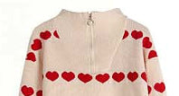Kvindernes sweater med hjerte-design og kort lynlås Stilla