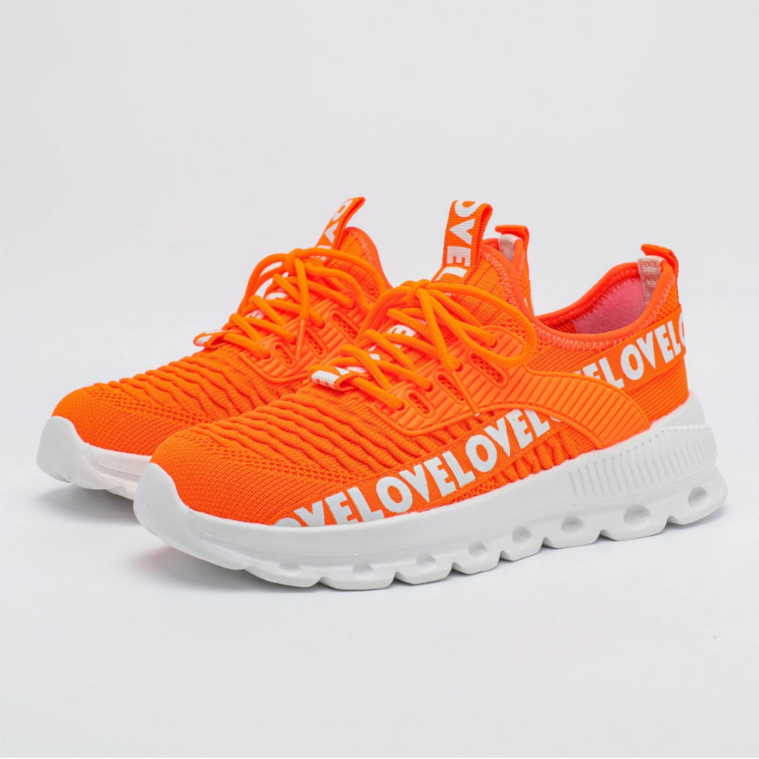 Dame Åndbare Løbesneakers med fleksibel sål og fashionable skrift Stilla