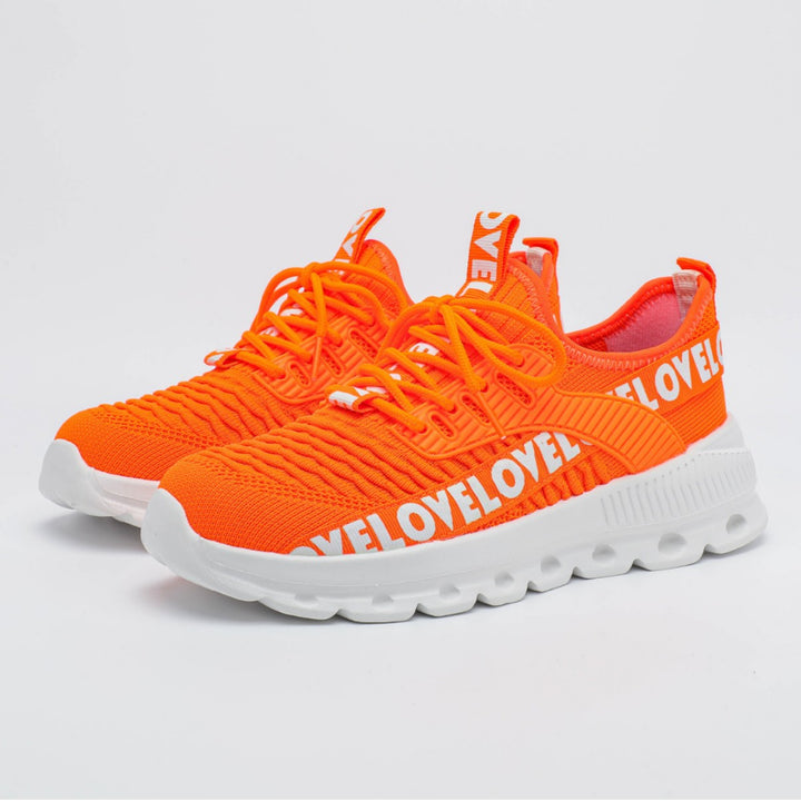Dame Åndbare Løbesneakers med fleksibel sål og fashionable skrift Stilla