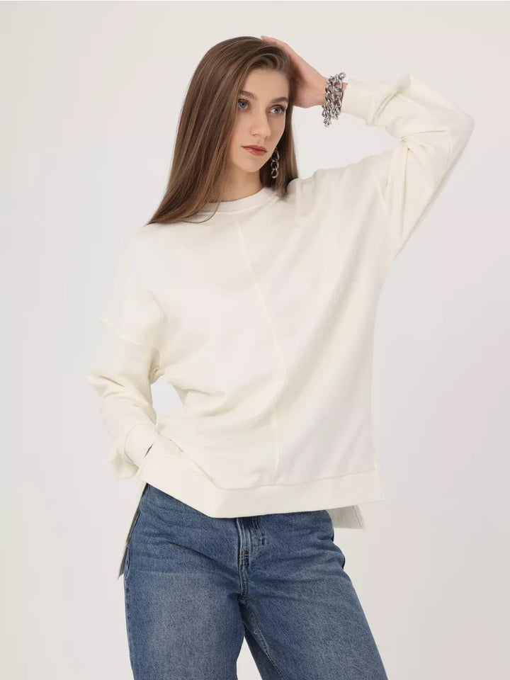 Dame oversized sweater med sidelommer og afslappet snit Stilla