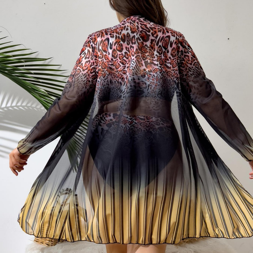 Dame strandensemble med leopardmønster Skovae