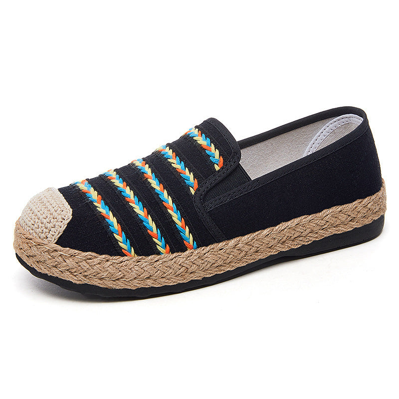 Dame Espadrilles med elastisk indslipning og flettet jute bund Stilla