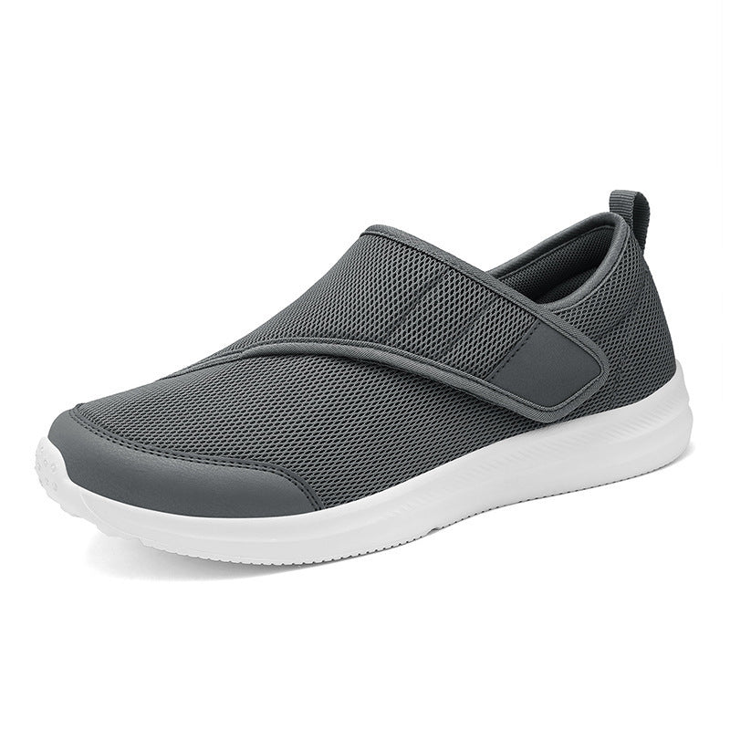 Herrer nan åndbar fritidssko i slip-on stil med velcro og polstret komfortsål Skovae