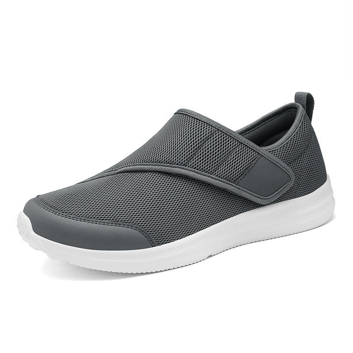 Herrer nan åndbar fritidssko i slip-on stil med velcro og polstret komfortsål Skovae