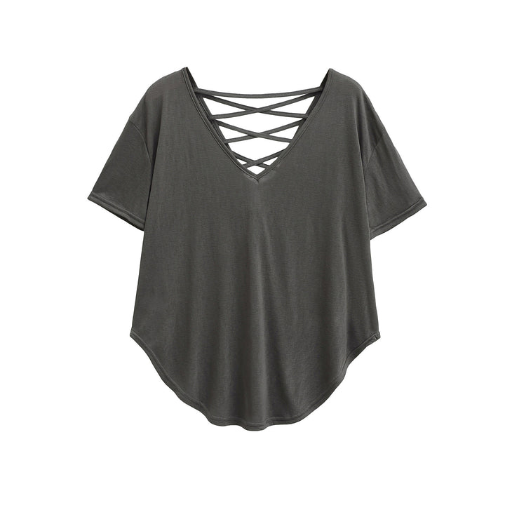 Dame afslappet T-shirt med raffineret rygdetail Stilla