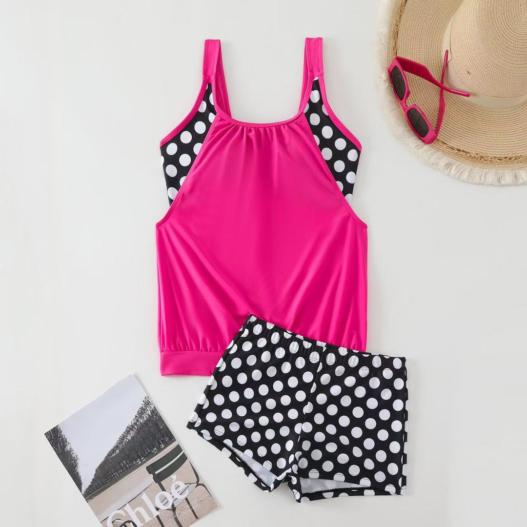 Dame sporty tankini med polka-dot-design Skovae