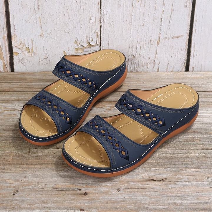 Dame komfort-sandaler med brede remme og ergonomisk fodseng Stilla