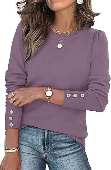 Kvinders afslappede sweater med knapdetaljer Stilla