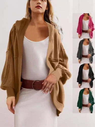 Dame casual oversized hoodie med åben front og luftige ærmer Stiila