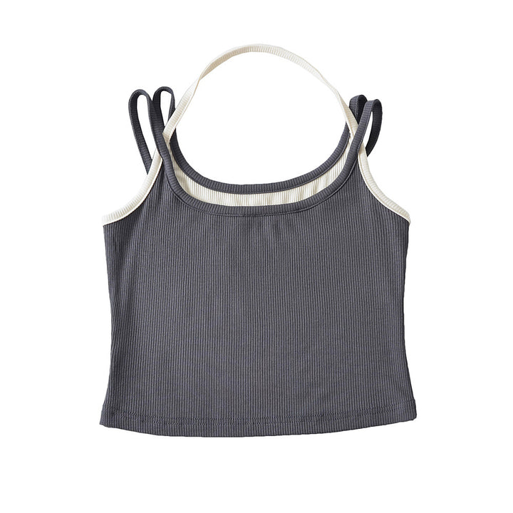 Damer sporty cropped top med raffinerede stropdesigns og elastisk stof Stilla