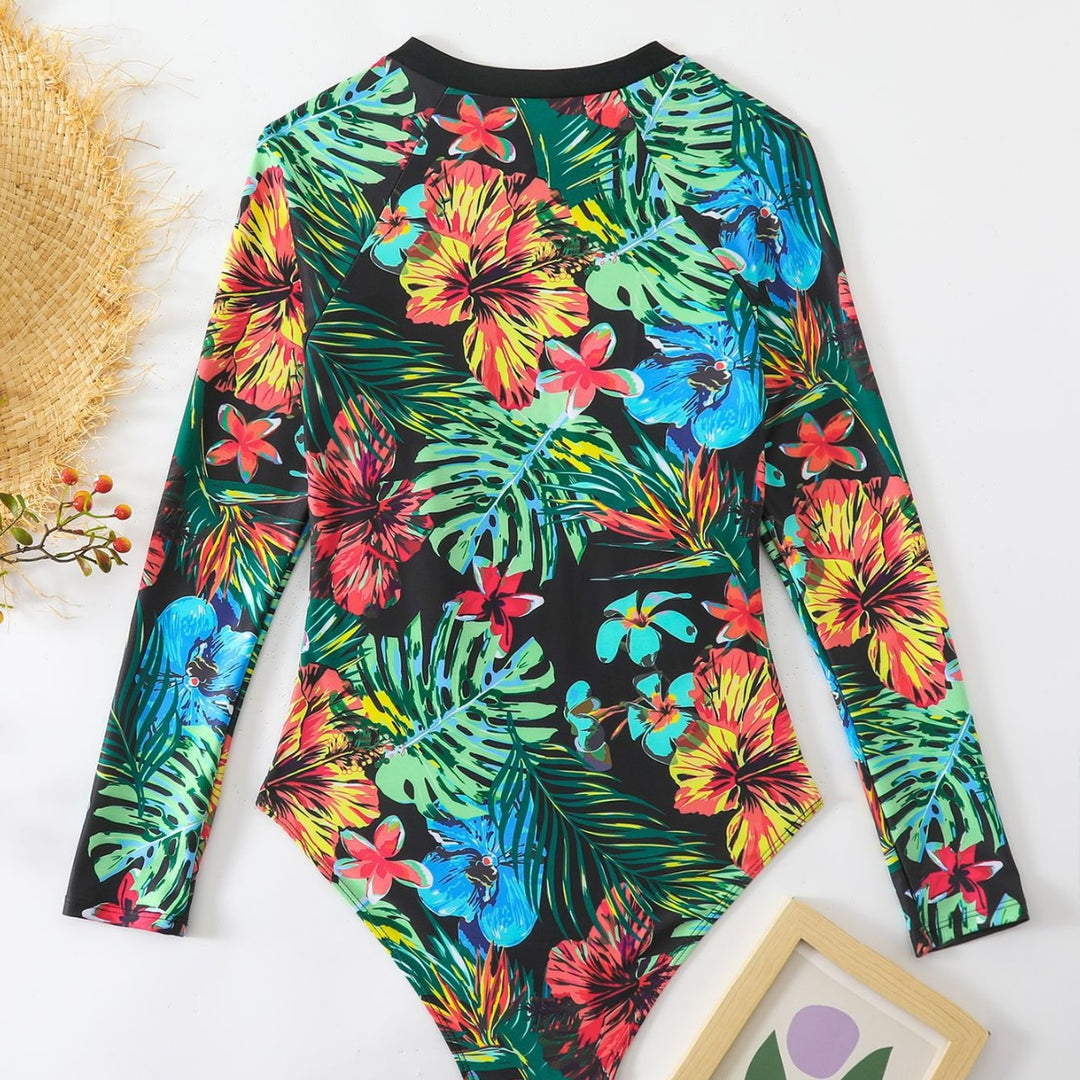 Dame one-piece baddragt med blomster mønster Skovae