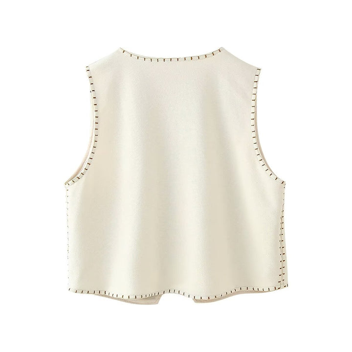 Femme Broderede Blomstervest Stilla