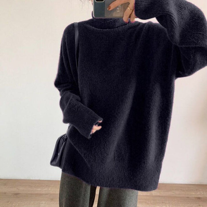 Femme Cozy Oversized Halsbånd Pullover Sweater Stilla