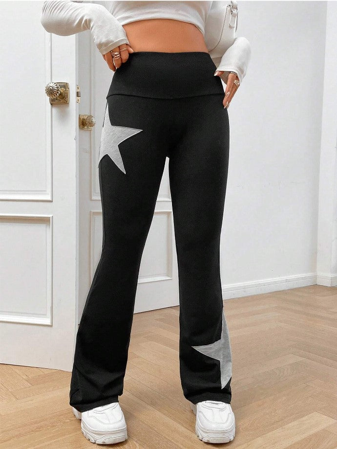 Dame lette Bootcut-Leggings med stjernemotiv Skovae
