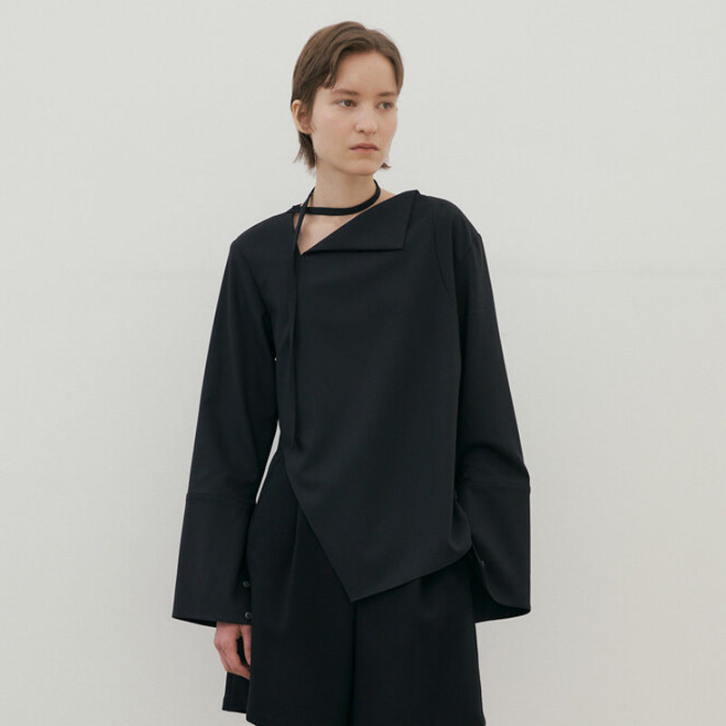 Dame Asymmetrisk Bluse lavet af kvalitetsstof Stilla