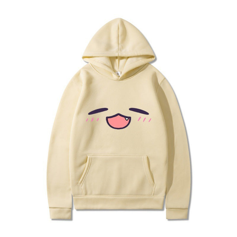 Kvinder hoodie med glad tegneserie ansigt og behagelig pasform Skovae