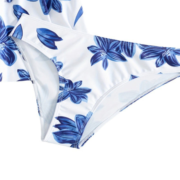Dame Tankini-sæt med blomstret overdel og høj talje bukser Stilla