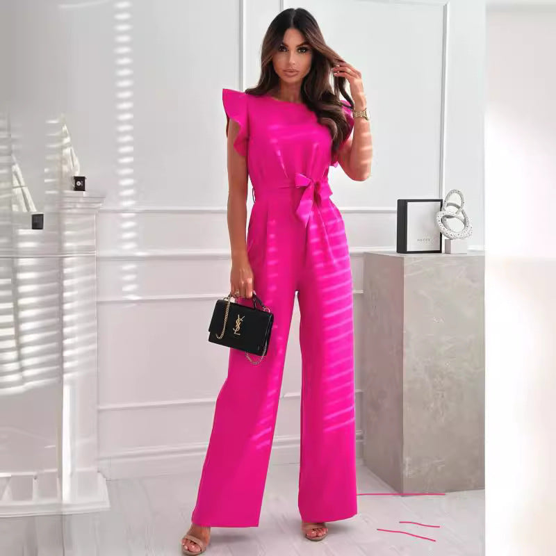 Dame elegant Jumpsuit med flæsekamp Stilla