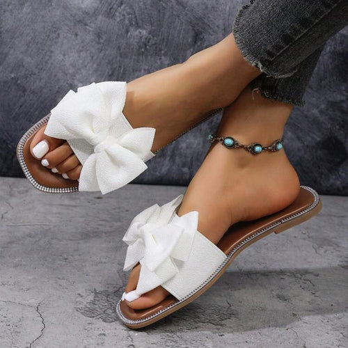 Dame Mules med oversized sløjfe-design og strass dekoreret sål Stilla
