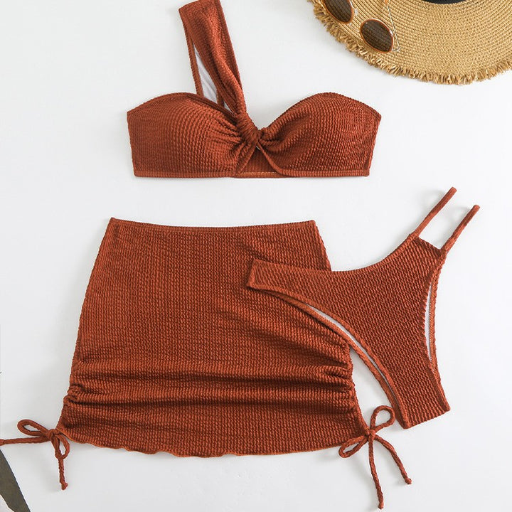 Dame bikini-sæt med højtaljede nederdel og elegant bustier-top Stilla